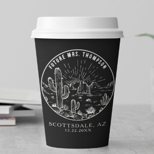 Gobelets En Papier Fête des mariées Café Bar Custom Arizona Mariage