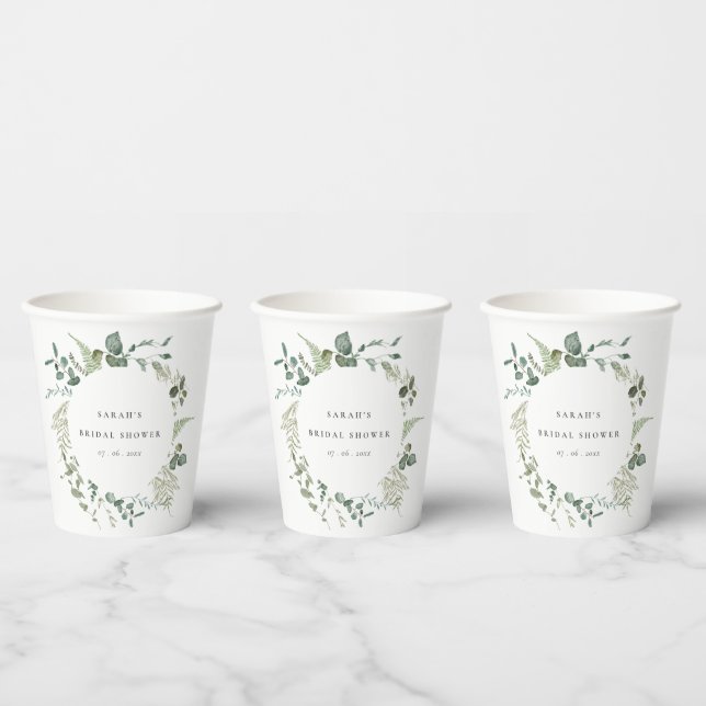 Gobelets En Papier Fête des mariées d'aquarelle de l'Eucalyptus botan (Multi)