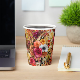 Gobelets En Papier Fête des mariées gothique florale foncée et humide