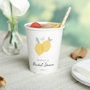 Gobelets En Papier Fête des mariées moderne Pastel Citrus Lemons