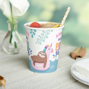 Gobelets En Papier Fête d'été Lazy Sloth Pool