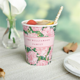 Gobelets En Papier Fête d'été rose rose personnalisée