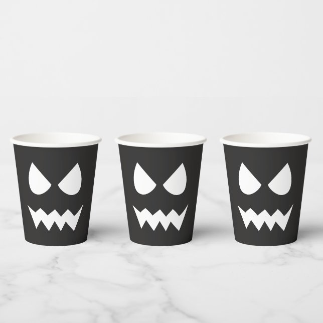 Gobelets En Papier Fête d'Halloween Black & White Scandale Fantôme d' (Multi)