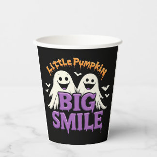 Gobelets En Papier Fête d'Halloween Fantôme et Chauve-Souris Mignons 