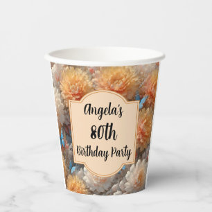 Gobelets En Papier Fête du 80e anniversaire