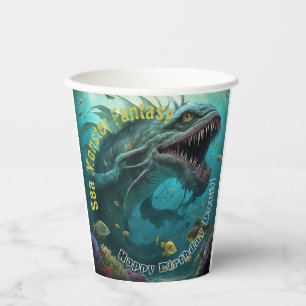 Gobelets En Papier Fête du monstre de mer