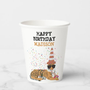 Gobelets En Papier Fête du tigre - Animaux ayant une fête