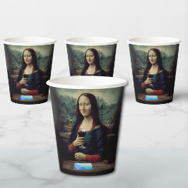 Gobelets En Papier Fête du vin et de la peinture Mona Lisa