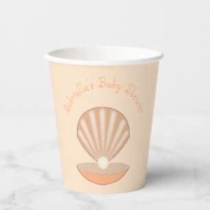 Gobelets En Papier Fête prénatale mixte Coquille d'huître et Perle
