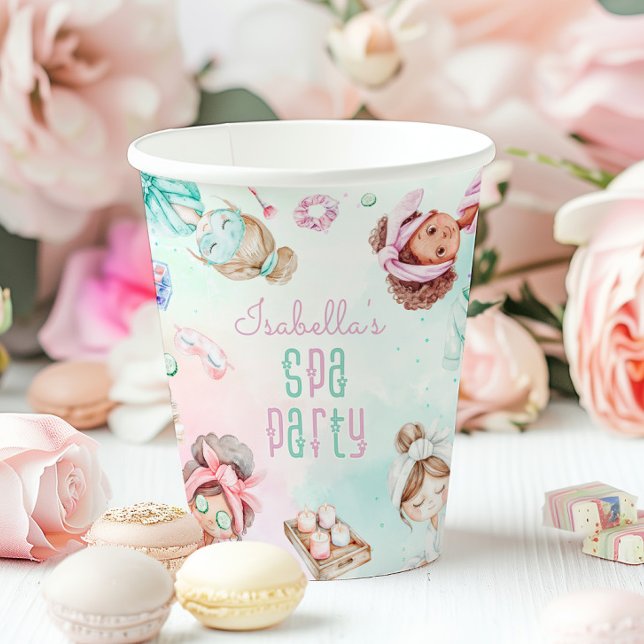 Gobelets En Papier fête spa pastel girl fête d'anniversaire (Créateur téléchargé)