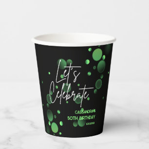 Gobelets En Papier Fêtons l'anniversaire du livre vert Gradient
