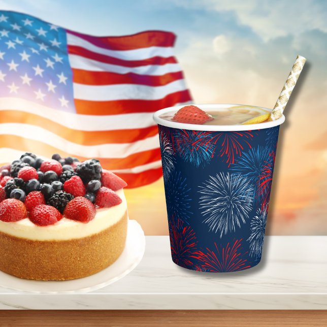 Gobelets En Papier Feu d'artifice bleu et blanc (Créateur téléchargé)