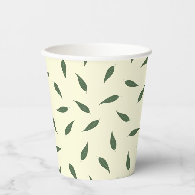 Gobelets En Papier Feuilles citron (Recto)