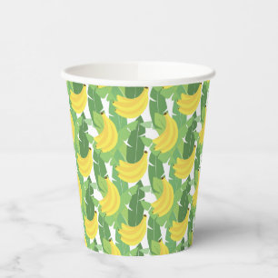 Gobelets En Papier Feuilles De Bananes Et Motif De Fruits