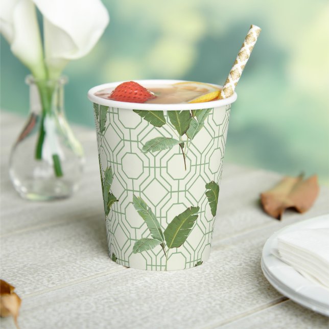 Gobelets En Papier Feuilles de palmiers tropicaux (Insitu)