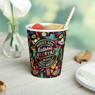 Gobelets En Papier Fiesta mexicaine Toute occasion Noir ID1114