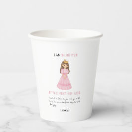 Gobelets En Papier Fille Aquarelle Fils Du Roi Fête Anniversaire