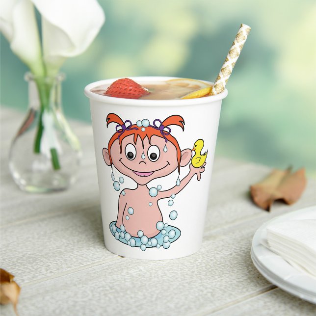 Gobelets En Papier Fille Bath Time Amusant avec canard en caoutchouc  (Créateur téléchargé)