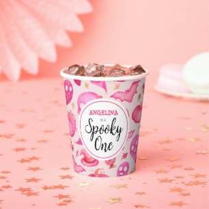 Gobelets En Papier Fille Éffrayant un 1er anniversaire Nom