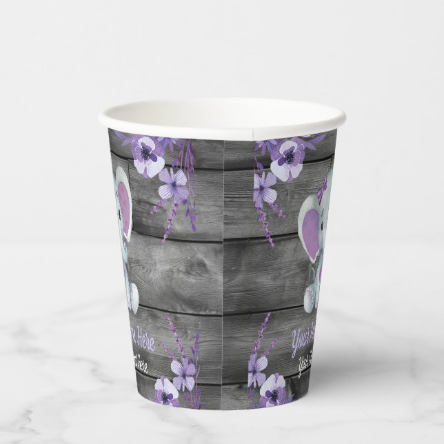 Gobelets En Papier Fille Eléphant Fille Coupes Papier Douche Annivers (Droite)
