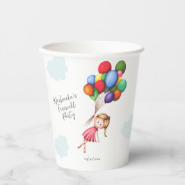 Gobelets En Papier Fille mignonne avec ballons Fête d'adieu