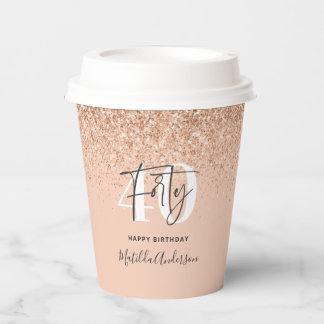 Gobelets En Papier Fille parties scintillant scintille moderne fête d