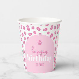 Gobelets En Papier Fille sauvage personnalisée rose Anniversaire heur