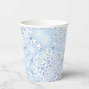 Gobelets En Papier Flacon de neige bleu glace