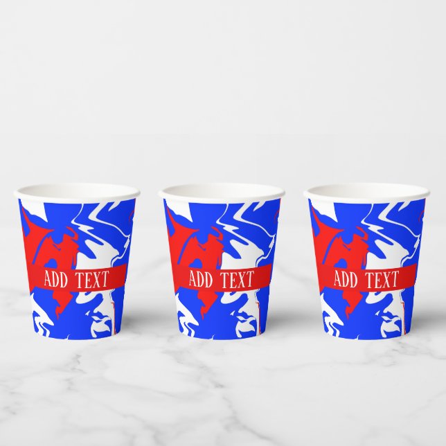 Gobelets En Papier Flacons de rouge, blanc et bleu (Multi)