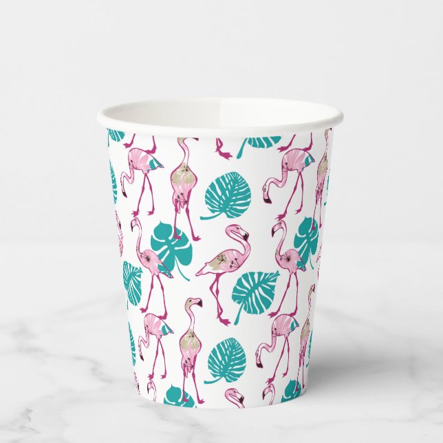 Gobelets En Papier Flamants roses roses (Gauche)