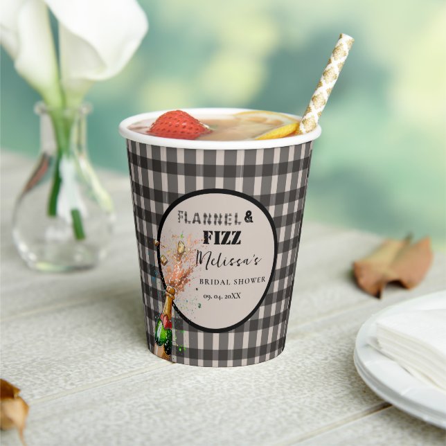 Gobelets En Papier Flannel & fizz hiver noir & blanc douche nuptiale (Insitu)