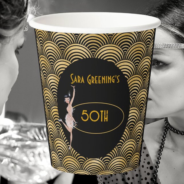 Gobelets En Papier Flapper des années 20 Années 20 Grande Gatsby 1920 (Twenties cup
)