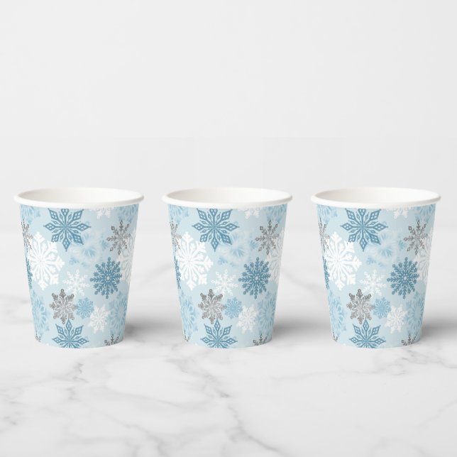 Gobelets En Papier Flèches de neige Icy Blue Winter (Multi)