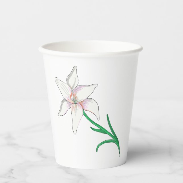 Gobelets En Papier Fleur blanche (Recto)