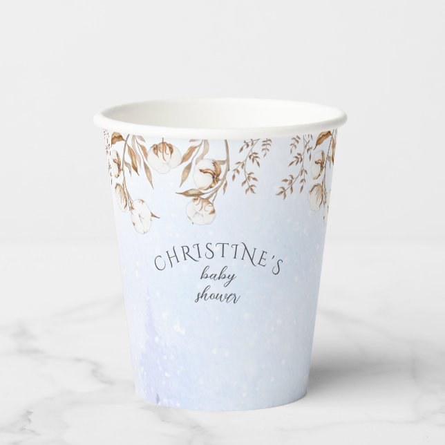 Gobelets En Papier Fleur de coton neutre pour l'hiver (Recto)