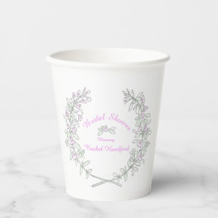 Gobelets En Papier Fleur de thym courre nuptiale douche vert gris ros
