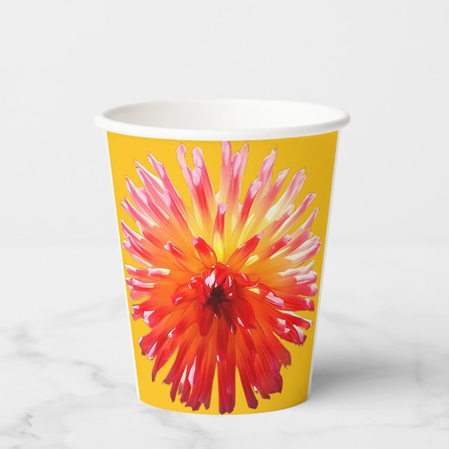 Gobelets En Papier Fleur rose et jaune (Recto)