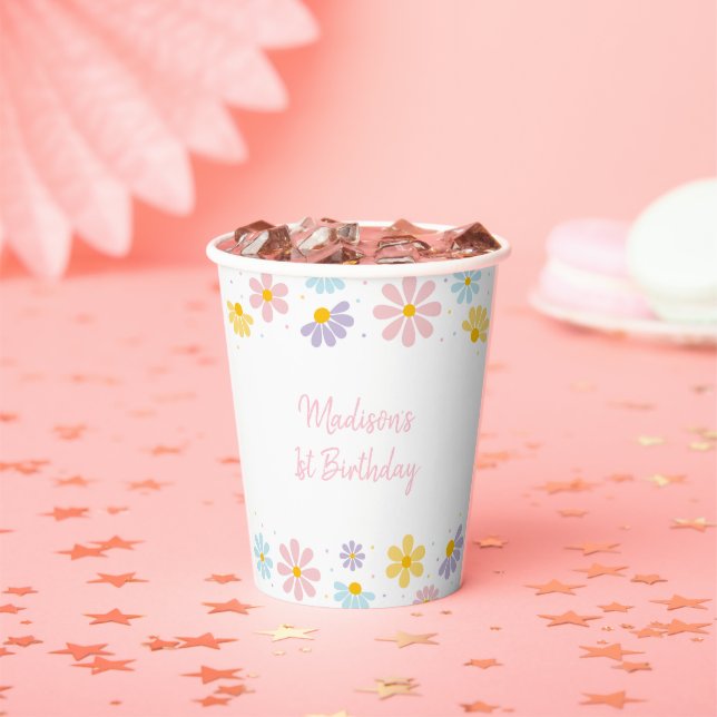 Gobelets En Papier Fleur rose pâle (Insitu)