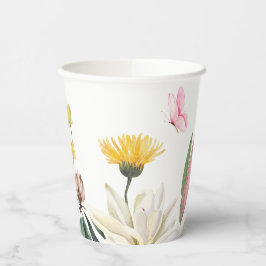 Gobelets En Papier Fleur rose rose rustique