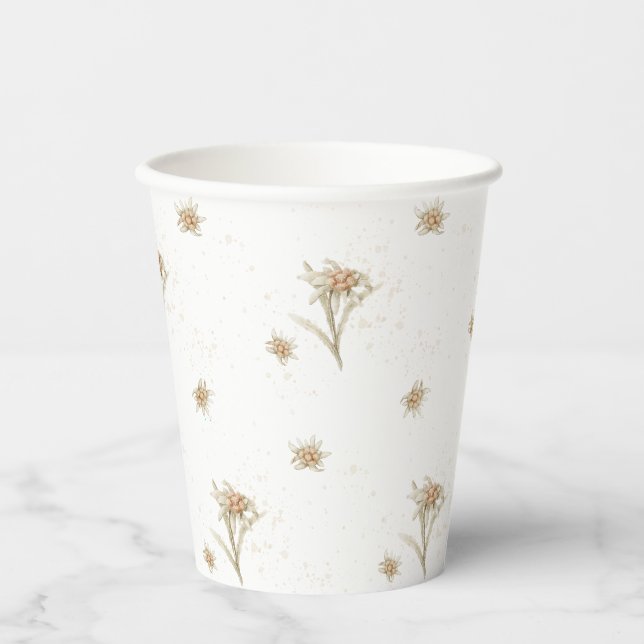 Gobelets En Papier Fleur sauvage alpin Edelweiss (Recto)