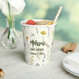 Gobelets En Papier Fleur sauvage boho rustique