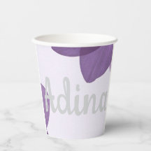 Fleur violette Bas Mitzva tasses avec nom