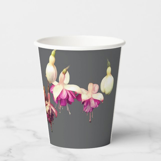 Gobelets En Papier Fleurs crème de cand pourpre (Recto)