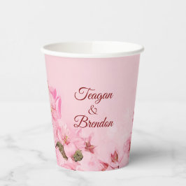 Gobelets En Papier Fleurs de cerisiers Mariage de printemps