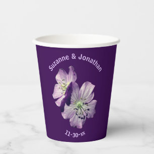 Gobelets En Papier Fleurs de géranium Mariage personnalisé