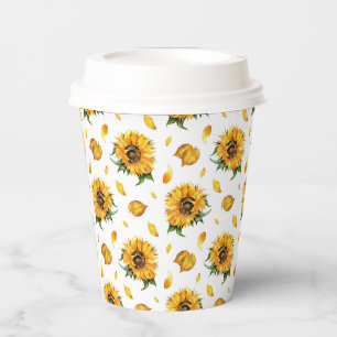 Gobelets En Papier Fleurs de soleil florales