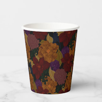 Gobelets En Papier Fleurs peintes à l'huile