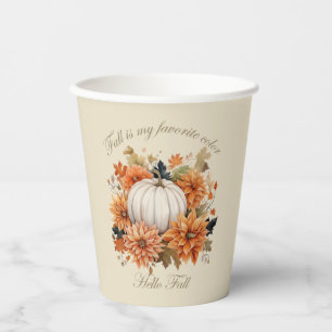 Gobelets En Papier Fleurs sauvages aquarelle feuilles d'automne