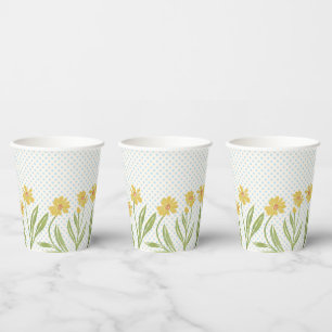 Gobelets En Papier Fleurs simples jaunes