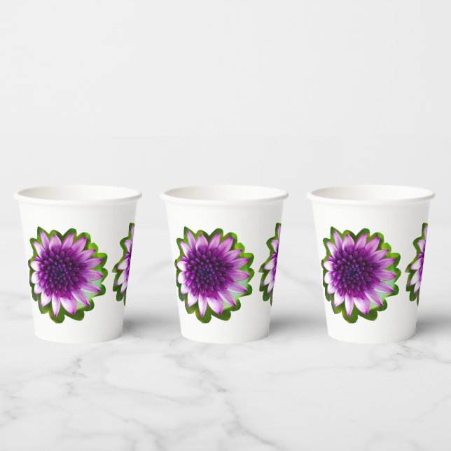 Gobelets En Papier Fleurs violet lavande teinte tasse en papier (Multi)